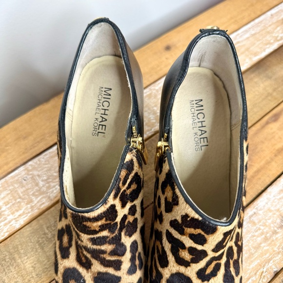 Michael Kors Black and Leopard Heeled Boots Size 7 Women’s - Picture 9 of 16